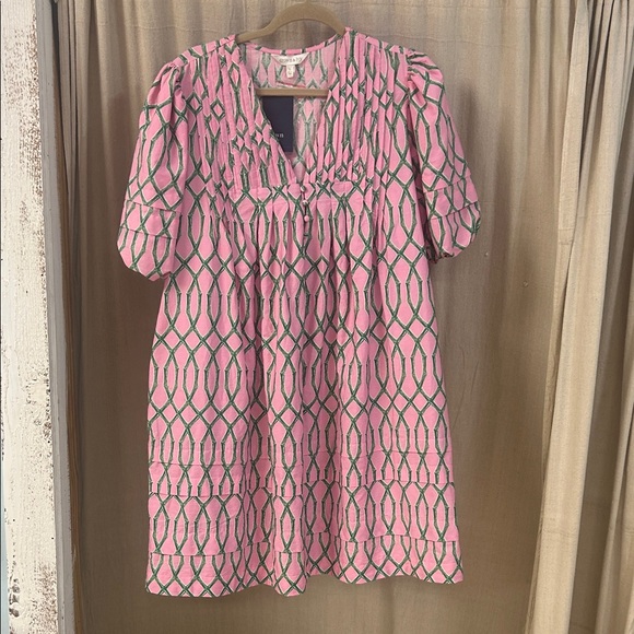 crown & ivy Dresses & Skirts - Pink and Green Patterned Dress - Crown and Ivy